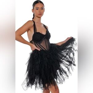 AKIRA | Dresses | New Small Akira Black Mini Dress Princess Sht Tulle  Womens Party Sexy Skater | Poshmark
